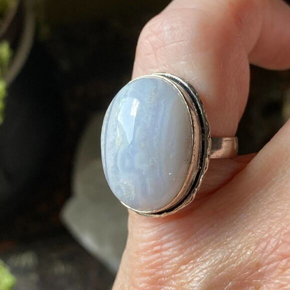 Sterling Silver Plated Gemstone Boho Ring Size 5.5 - Picture 4 of 6